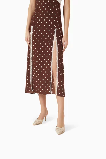 حذاء بوسيتانو مفتوح من الخلف بكعب 75 مم دانتيل كروشيه