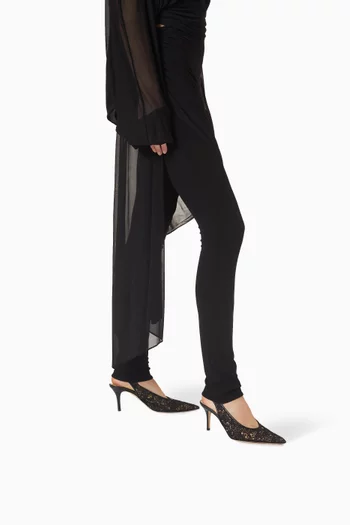 حذاء كلاسيك بوسيتانو بسير خلفي وكعب 75 مم دانتيل كروشيه