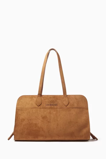 Logo Tote Bag in Faux Leather