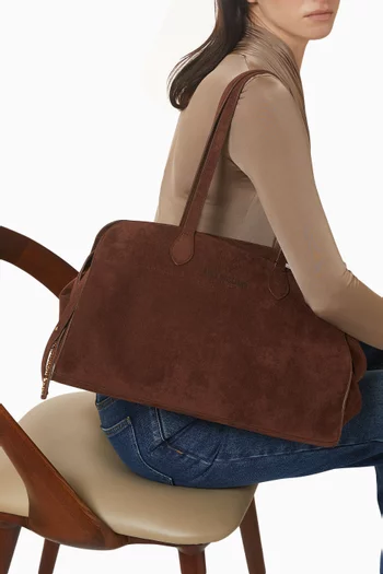 Logo Tote Bag in Faux Leather