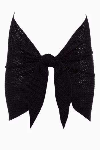 سارونغ بتصميم مقوس ورباط كروشيه