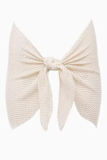 سارونغ بتصميم مقوس ورباط كروشيه