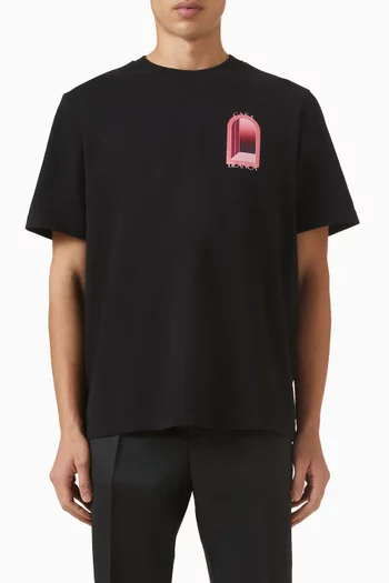 تي شيرت كلاسيكي بطبعة أقواس قطن