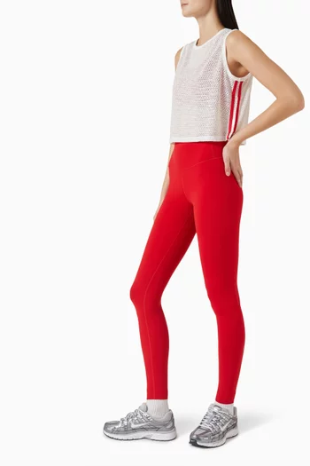 بلوزة لوجان بلا أكمام مزينة بخطوط قماش شبكي