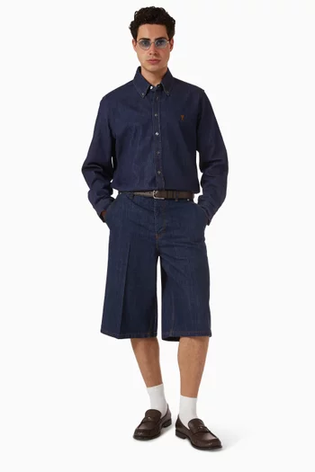 Contrasted Ami De Coeur Shirt in Denim