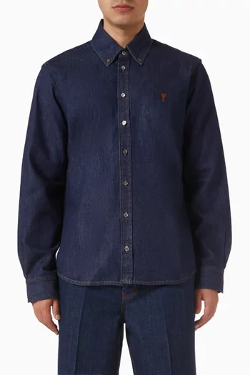 Contrasted Ami De Coeur Shirt in Denim
