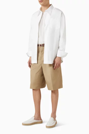 Sharp Collar Ami De Coeur Wide Shirt in Cotton Poplin