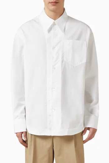Sharp Collar Ami De Coeur Wide Shirt in Cotton Poplin