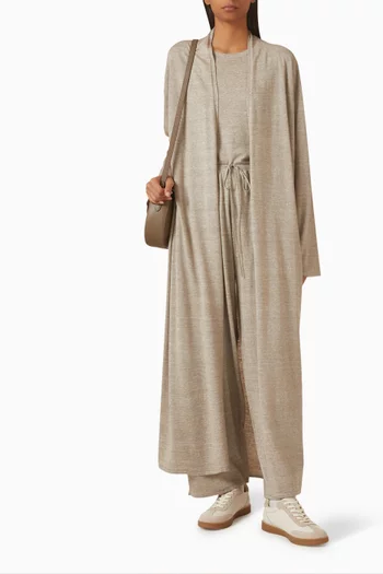 تي شيرت بأكتاف منسدلة صوف وكتان