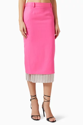 Midi Skirt in Wool-gabardine