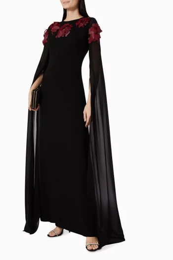 3D Floral-applique Dress