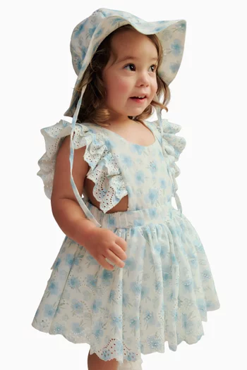 فستان آني قصير بنقشة زهور