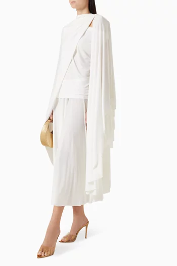 Asymmetric Shawl Wrap in Poly-lyca