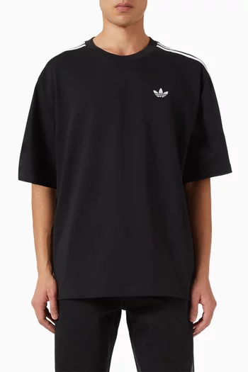 Oversized 3-stripe T-shirt in Cotton