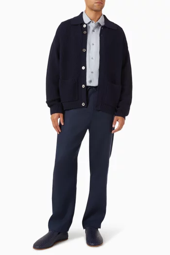 قميص بنقشة كتان