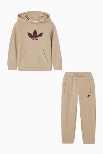 Graphic Trefoil Loose Co-ord Set in Cotton-blend