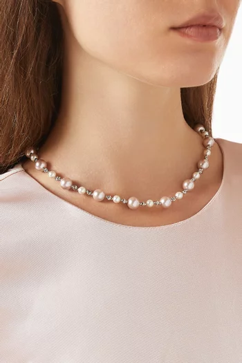 Belle Blush Pearl Necklace in Sterling Silver