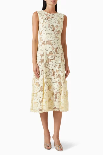 Flared-hem Dress in Crochet Lace