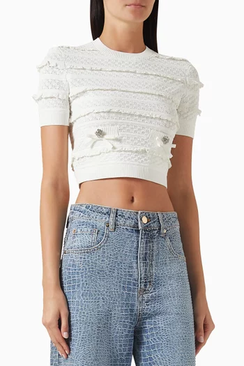 Diamante-trim Top in Viscose Blend