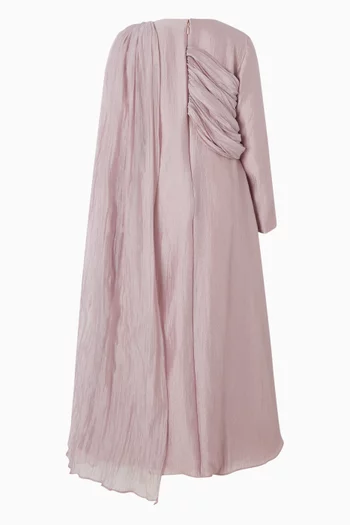High Neck Cape Maxi Dress