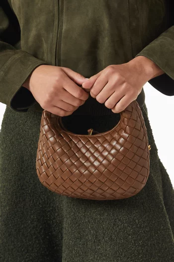Baby Veneta Top-handle Bag in Intrecciato Leather