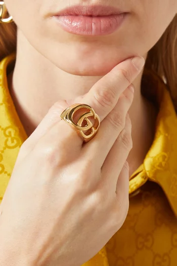 GG Marmont Cut-out Band Ring in Brass