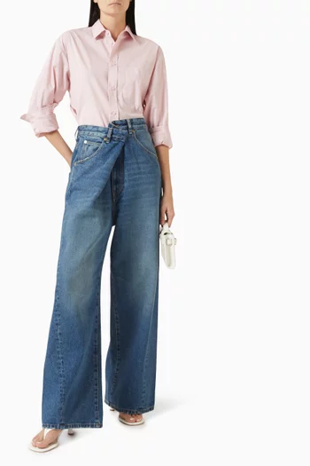 Ines Fold-over Jeans in Denim