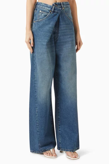 Ines Fold-over Jeans in Denim
