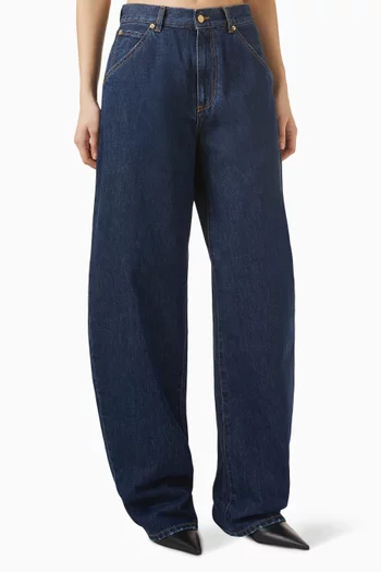Khris Barrel-leg Jeans in Denim