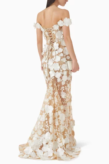 Jasmine Off-shoulder Floral Gown