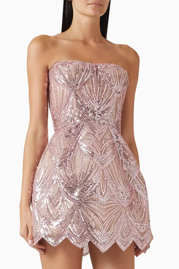 strapless open back dress Spaghetti Straps Cascading Pleated Wedding Guest Dress with V-Neck main image 0
