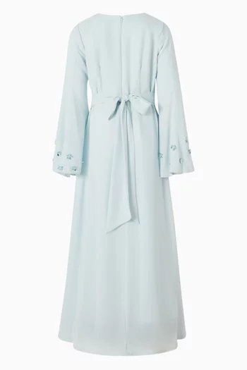 Floral-embellished A-line Dress