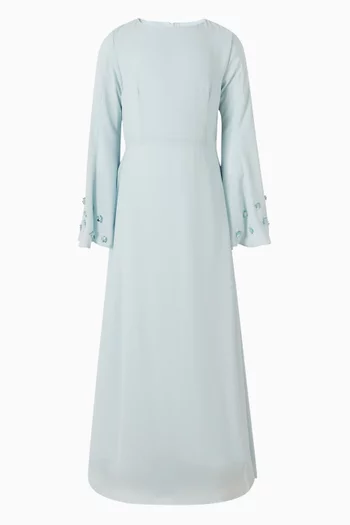 Floral-embellished A-line Dress