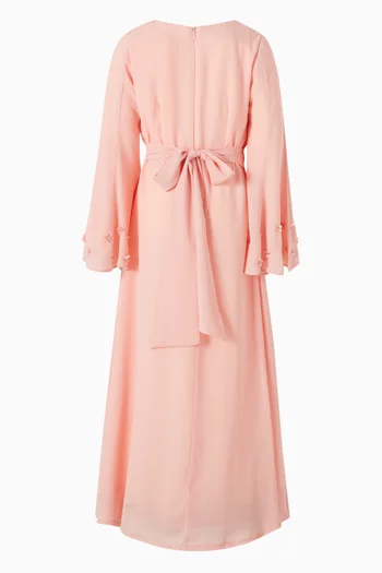 Floral-embellished A-line Dress