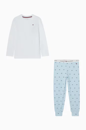 Cuffed Pyjama Set in Stretch-cotton