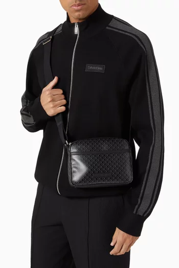 حقيبة كاميرا بشعار الماركة قنب مغلف