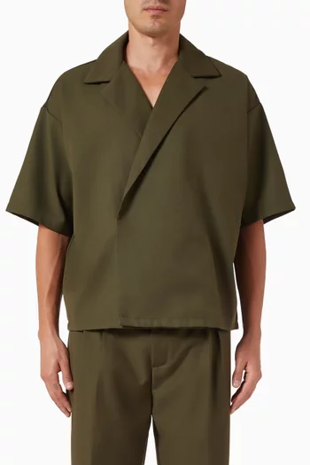 Abel Boxy Double Breasted Shirt in Twill