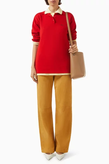 Panelled Straight-fit Jeans in Suede