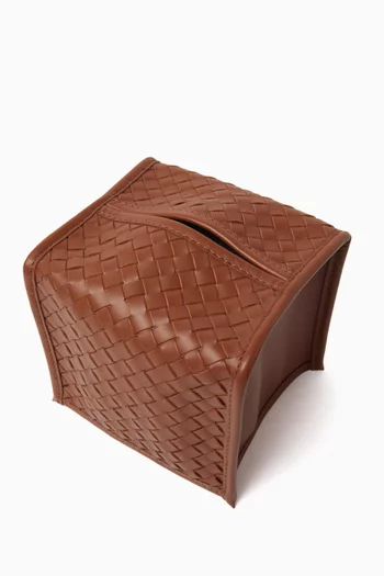 حامل مناديل البا بتصميم مربع منسوج يدويًا