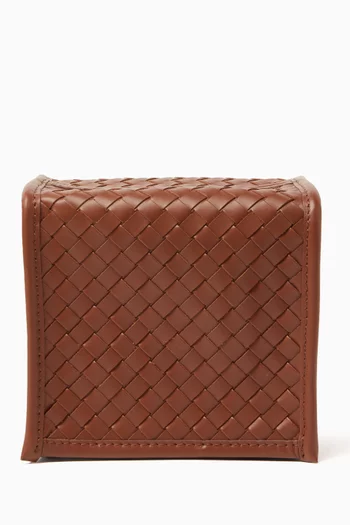 حامل مناديل البا بتصميم مربع منسوج يدويًا