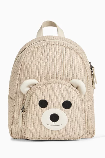 Bear Backpack in Raffia