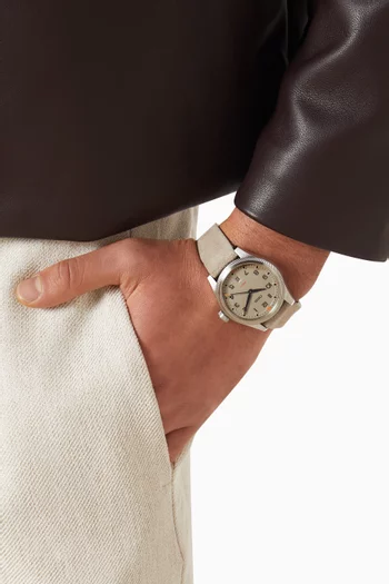 ساعة برو بايلوت أوتوماتيكية بنافذة لعرض التاريخ ستانلس ستيل، 41 مم