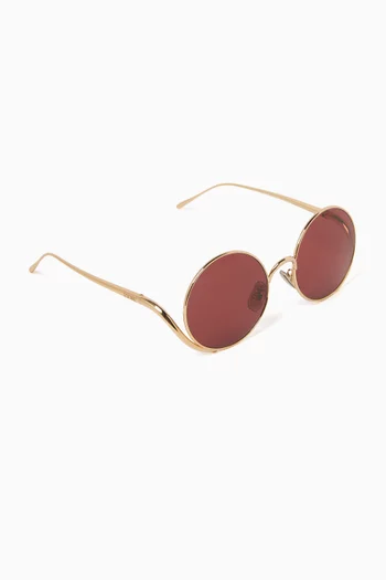 Island Round Sunglasses in Metal