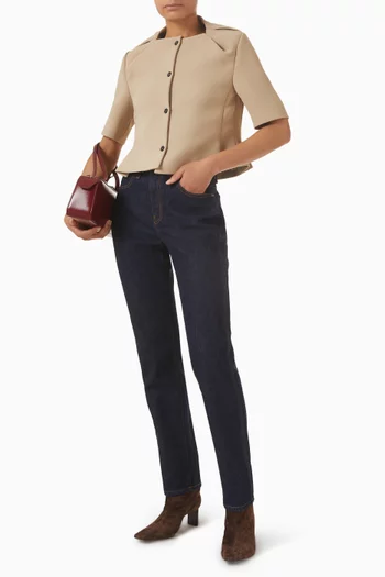 جاكيت فرنك بحافة على شكل جرس كريب