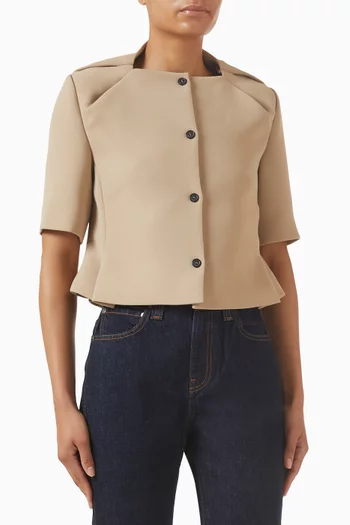 جاكيت فرنك بحافة على شكل جرس كريب