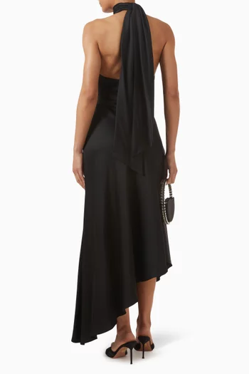 Monica Halterneck Dress in Satin