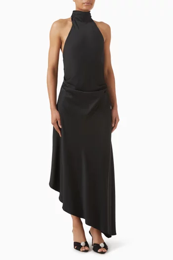 Monica Halterneck Dress in Satin