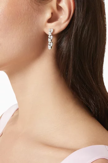 Statement Fashion Drop Marquise & Pear Earrings in 18kt White Gold