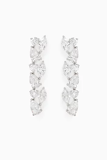 Statement Fashion Drop Marquise & Pear Earrings in 18kt White Gold