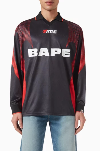 Ape Flame Monogram Jacquard Logo Football Jersey